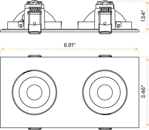 Goodlite G-00822 3" Double Head Multiple Floating Gimbal Downlight - White LightStoreUSA