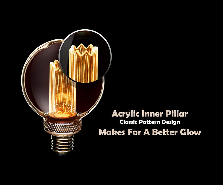 LED Specialty Bulb Next Glow NEOLDG80DB35W900 G25 Amber Glass with Inner LED Pillar NextGlow