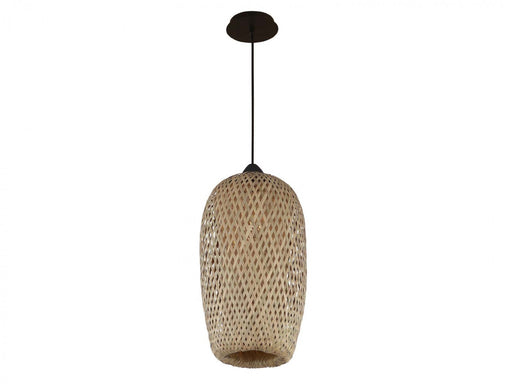 Pendant Light Avenue Lighting HF1002-BW Tulum 8"W Pendant in Black with Bamboo Wicker in Bamboo Wicker And Black Avenue Lighting