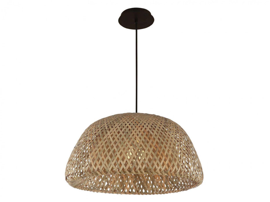 Pendant Light Avenue Lighting HF1003-BW Tulum 17"W Pendant in Black with Bamboo Wicker in Bamboo Wicker And Black Avenue Lighting