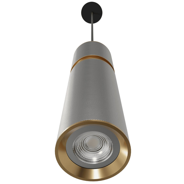 Pendant Light Avenue Lighting HF1072-LGB Cicada 10"H LED Pendant in Knurled Light Grey and Brass in Knurled Light Grey With Brass Avenue Lighting