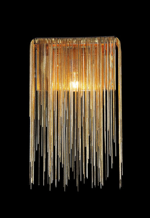 Wall Sconce Avenue Lighting HF1200-G Fountain Ave. 8"W Jewelry Chain Wall Sconce in Gold Avenue Lighting