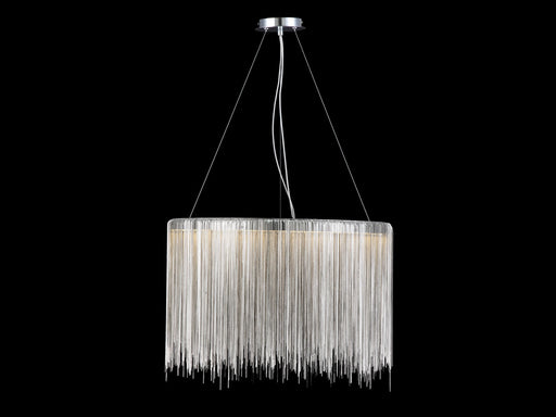 Chandelier Avenue Lighting HF1202-CH Fountain Ave. 24"W Drum Shape LED Pendant in Chrome Avenue Lighting