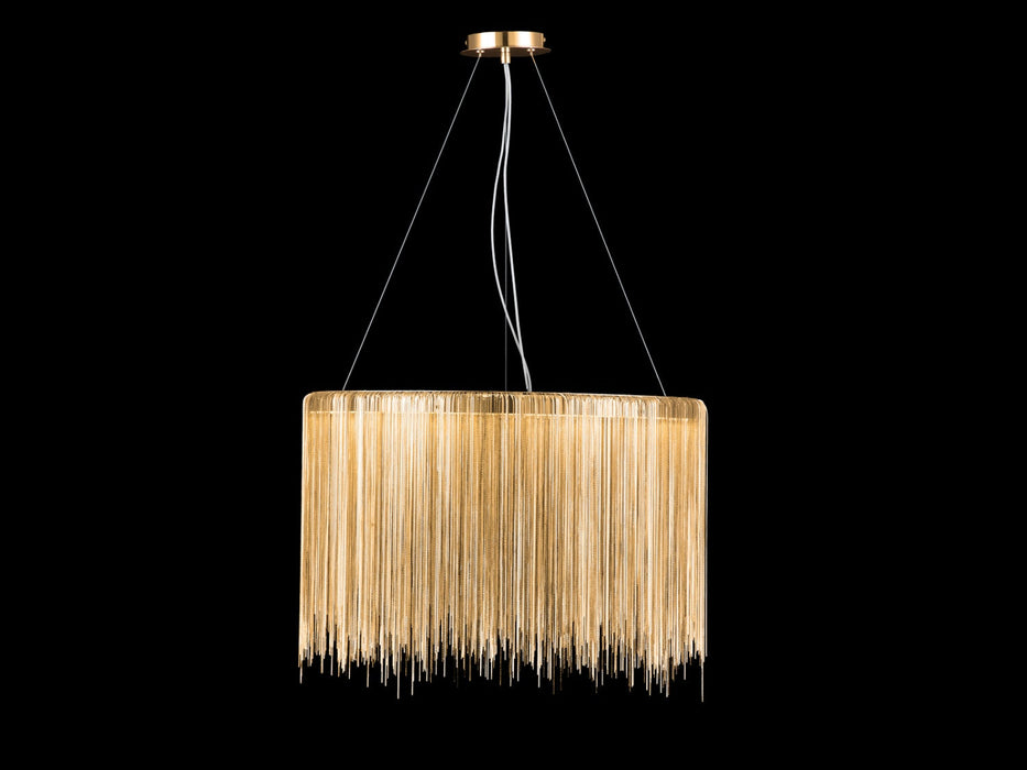 Chandelier Avenue Lighting HF1202-G Fountain Ave. 24"W Drum Shape LED Pendant in Gold Avenue Lighting