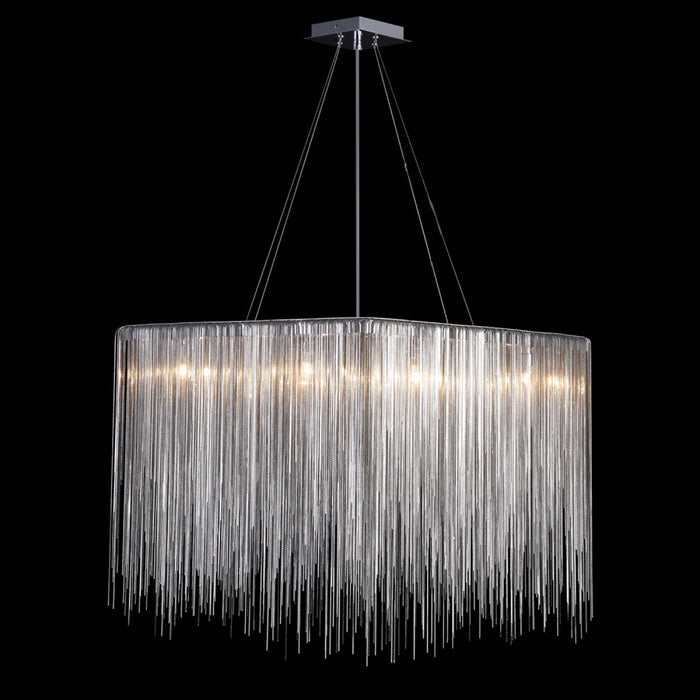 Chandelier Avenue Lighting HF1203-CH Fountain Ave. 24"W Square LED Chandelier in Chrome Avenue Lighting