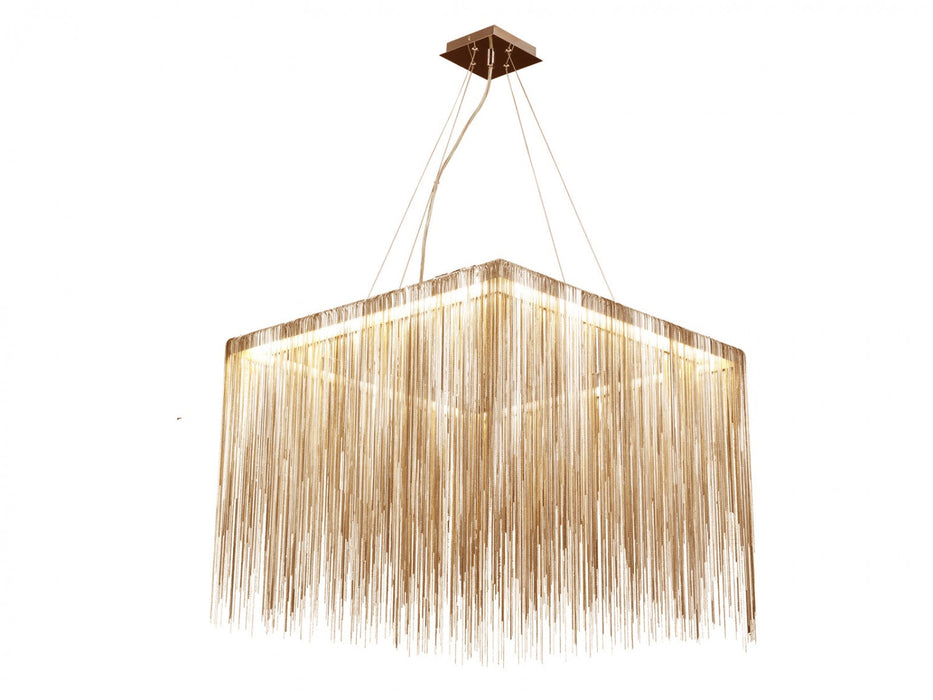 Chandelier Avenue Lighting HF1203-G Fountain Ave. 24"W Square LED Chandelier in Gold Avenue Lighting
