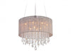 Flush Mount Avenue Lighting HF1500-TP Beverly Dr. 32"W Drum Pendant in Taupe Silk String Avenue Lighting
