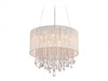 Flush Mount Avenue Lighting HF1500-WHT Beverly Dr. 32"W Drum Pendant in White Silk String Avenue Lighting