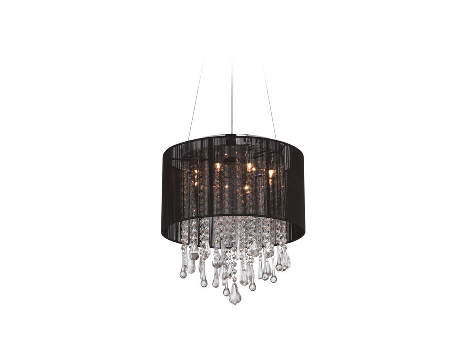 Flush Mount Avenue Lighting HF1501-BLK Beverly Dr. 16"W Drum Pendant in Black Silk String Avenue Lighting