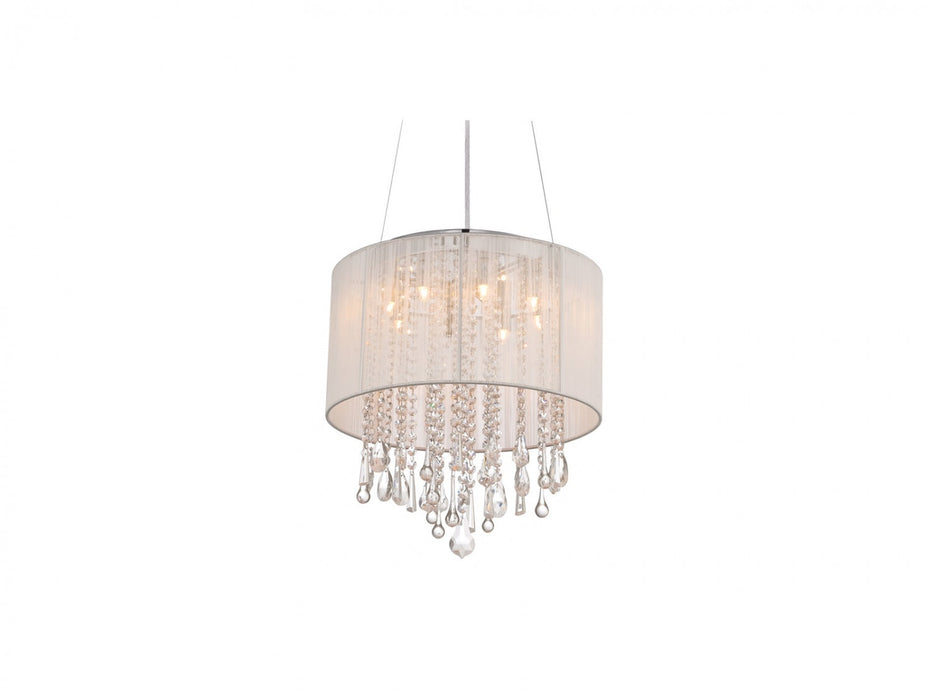 Flush Mount Avenue Lighting HF1501-WHT Beverly Dr. 16"W Drum Pendant in White Silk String Avenue Lighting