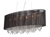 Flush Mount Avenue Lighting HF1503-BLK Beverly Dr. 39"W Oval Chandelier in Black Silk String Avenue Lighting