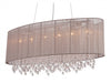 Chandelier Avenue Lighting HF1503-TP Beverly Dr. 39"W Oval Chandelier in Taupe Silk String Avenue Lighting