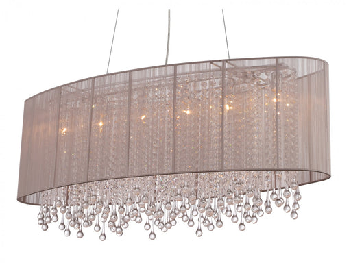 Chandelier Avenue Lighting HF1503-TP Beverly Dr. 39"W Oval Chandelier in Taupe Silk String Avenue Lighting