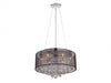 Flush Mount Avenue Lighting HF1505-BLK Riverside Dr. Beverly Dr. 24"W Round Drum Shade Pendant in Black/Crystals in Black Organza Silk Avenue Lighting