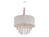Chandelier Avenue Lighting HF1506-SLV Vineland Ave. Beverly Dr. 19"W Round Drum Shade Pendant in Silver/Crystals in Silver Silk String Avenue Lighting