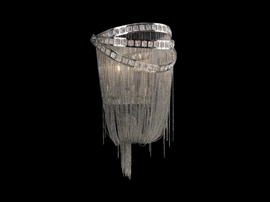 Wall Sconce Avenue Lighting HF1607-NCK Wilshire Blvd. 16"H Wall Sconce in Nickel in Polish Nickel/Crystal Avenue Lighting