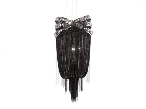 Wall Sconce Avenue Lighting HF1608-BLK Wilshire Blvd. 36"H Pendant in Black/Smoked Crystals in Black Chrome / Smoke Crystal Avenue Lighting