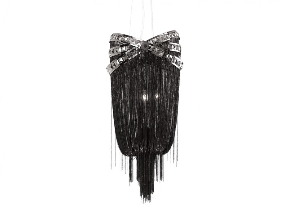 Wall Sconce Avenue Lighting HF1608-BLK Wilshire Blvd. 36"H Pendant in Black/Smoked Crystals in Black Chrome / Smoke Crystal Avenue Lighting
