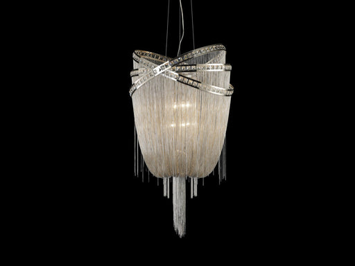 Chandelier Avenue Lighting HF1608-NCK Wilshire Blvd. 36"H Pendant in Polished Nickel/Clear Crystals in Polish Nickel/Crystal Avenue Lighting
