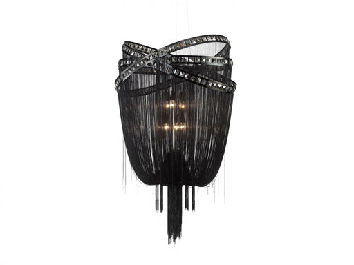 Chandelier Avenue Lighting HF1609-BLK Wilshire Blvd. 45"H Pendant in Black/Smoked Crystals in Black Chrome / Smoke Crystal Avenue Lighting
