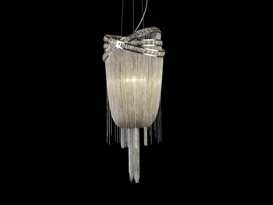 Chandelier Avenue Lighting HF1609-NCK Wilshire Blvd. 45"H Pendant in Polished Nickel/Clear Crystals in Polish Nickel/Crystal Avenue Lighting