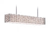 Chandelier Avenue Lighting HF1700-PN Ventura Blvd. 48"W Linear Chandelier in Polished Nickel in Polish Nickel / Ivory Slik Shade Avenue Lighting