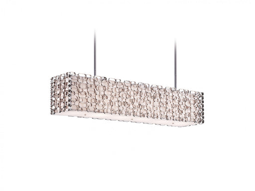 Chandelier Avenue Lighting HF1701-PN Ventura Blvd. 38"W Linear Chandelier in Polished Nickel in Polish Nickel / Ivory Slik Shade Avenue Lighting