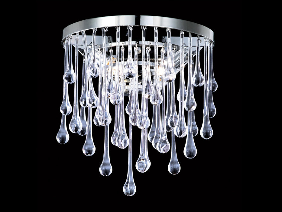Wall Sconce Avenue Lighting HF1800-PN Hollywood Blvd. 12"W Round Wall Sconce in Polished Nickel/Clear Tear Drop Crystals in Polish Nickel / Clear Glass Tear Drops Avenue Lighting