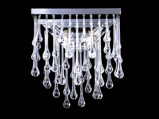 Wall Sconce Avenue Lighting HF1801-PN Hollywood Blvd. 12"W Square Wall Sconce in Polished Nickel/Clear Tear Drop Crystals in Polish Nickel / Clear Glass Tear Drops Avenue Lighting