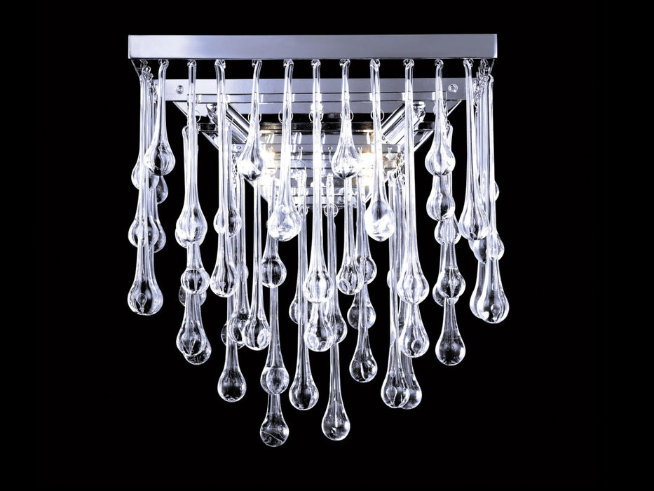 Wall Sconce Avenue Lighting HF1801-PN Hollywood Blvd. 12"W Square Wall Sconce in Polished Nickel/Clear Tear Drop Crystals in Polish Nickel / Clear Glass Tear Drops Avenue Lighting