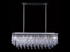 Chandelier Avenue Lighting HF1807-PN Hollywood Blvd. 38"W Rectangle Chandelier in Polished Nickel/Clear Tear Drop Crystals in Polish Nickel / Clear Glass Tear Drops Avenue Lighting