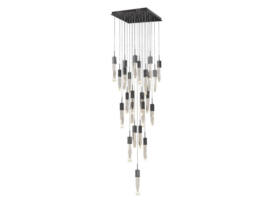 Chandelier Avenue Lighting HF1904-25-AP-DBZ Aspen The Original Aspen 25-Light 28"W Multi-light Chandelier in Dark Bronze/Bubbled Crystals Avenue Lighting