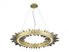 Pendant Light Avenue Lighting HF3034-BB Aspen The Original Aspen 27"W Ring LED Pendant in Brushed Brass/Bubbled Crystals Avenue Lighting