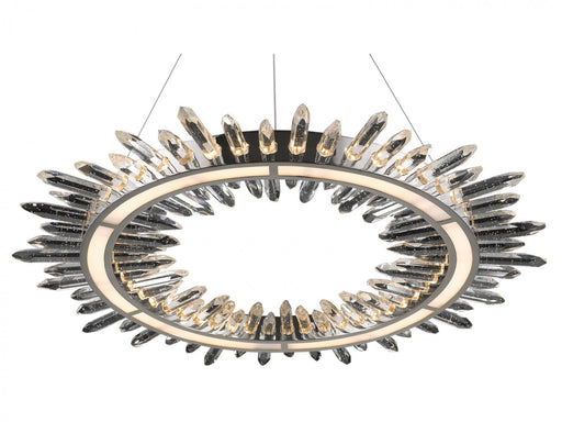 Pendant Light Avenue Lighting HF3034-PN Aspen The Original Aspen 27"W Ring LED Pendant in Polished Nickel/Bubbled Crystals Avenue Lighting