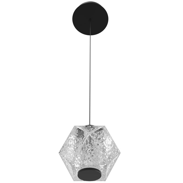 Pendant Light Avenue Lighting HF3901-BK Beluga 5"W Geometric LED mini Pendant in Black/Textured Acrylic Avenue Lighting