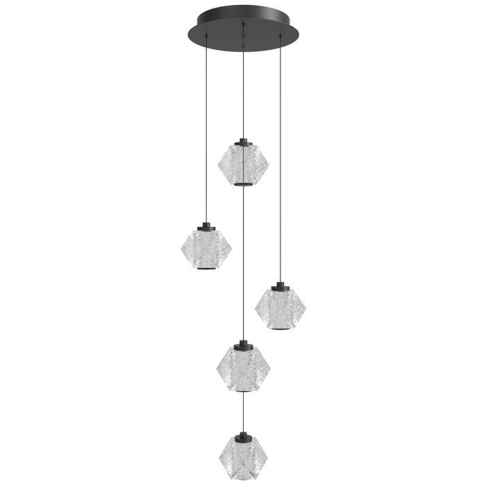 Multi-Light Pendant Avenue Lighting HF3905-BK Beluga 5-Light 13"W LED Pendant in Black/Textured Acrylic Avenue Lighting