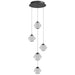 Multi-Light Pendant Avenue Lighting HF3905-BK Beluga 5-Light 13"W LED Pendant in Black/Textured Acrylic Avenue Lighting