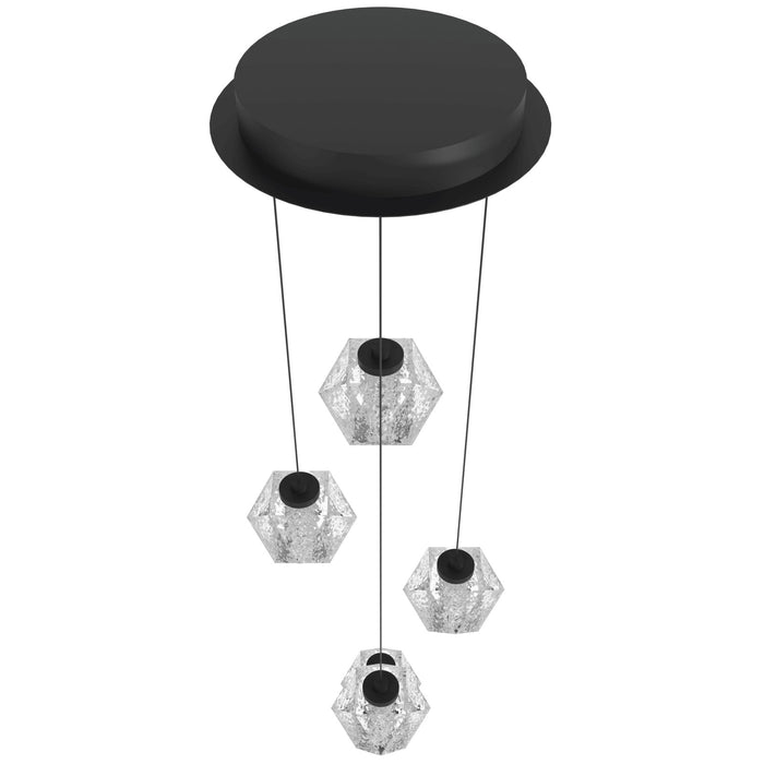 Multi-Light Pendant Avenue Lighting HF3905-BK Beluga 5-Light 13"W LED Pendant in Black/Textured Acrylic Avenue Lighting