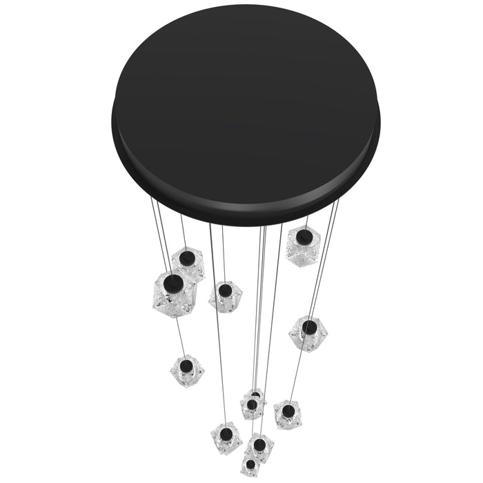 Multi-Light Pendant Avenue Lighting HF3913-BK Beluga 13-Light 22"W LED Pendant in Black/Textured Acrylic Avenue Lighting