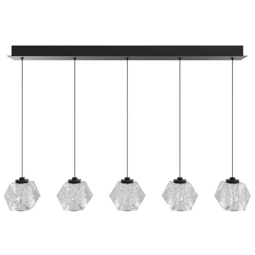 Multi-Light Pendant Avenue Lighting HF3955-BK Beluga 5-Light 36"W Linear LED Pendant in Black/Textured Acrylic Avenue Lighting