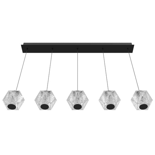 Multi-Light Pendant Avenue Lighting HF3955-BK Beluga 5-Light 36"W Linear LED Pendant in Black/Textured Acrylic Avenue Lighting