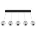 Multi-Light Pendant Avenue Lighting HF3955-BK Beluga 5-Light 36"W Linear LED Pendant in Black/Textured Acrylic Avenue Lighting