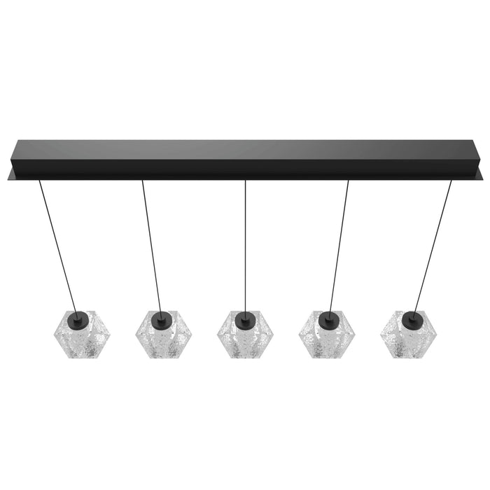 Multi-Light Pendant Avenue Lighting HF3955-BK Beluga 5-Light 36"W Linear LED Pendant in Black/Textured Acrylic Avenue Lighting