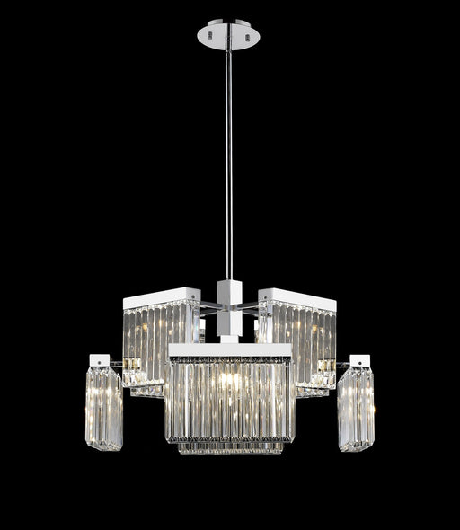 Chandelier Avenue Lighting HF4008-PN Broadway 8-Light 28"W LED Chandelier in Polished Nickel/Clear Crystals Avenue Lighting