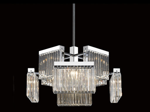 Chandelier Avenue Lighting HF4008-PN Broadway 8-Light 28"W LED Chandelier in Polished Nickel/Clear Crystals Avenue Lighting