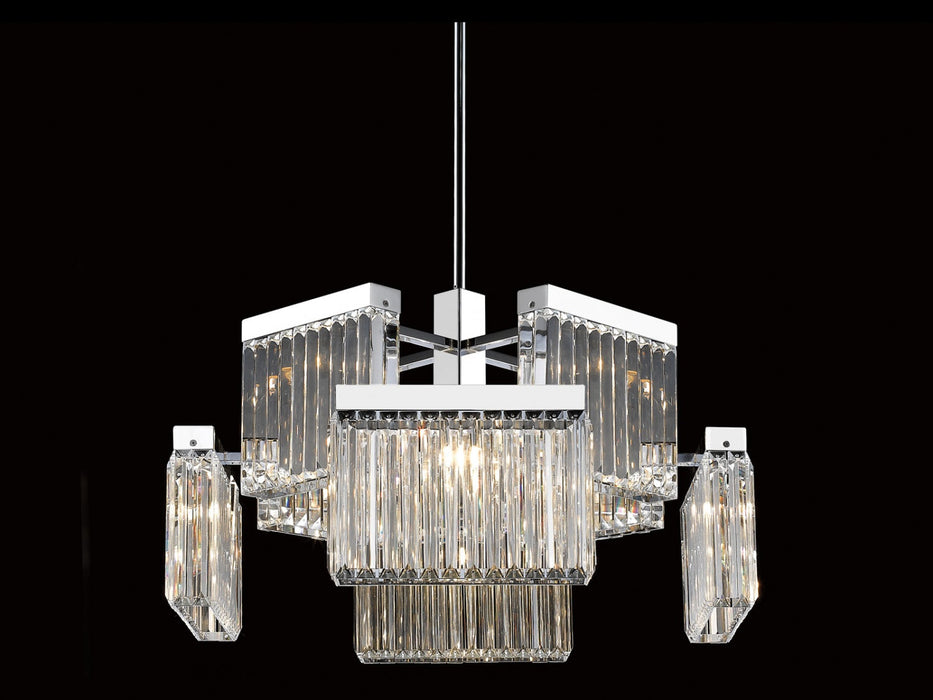 Chandelier Avenue Lighting HF4008-PN Broadway 8-Light 28"W LED Chandelier in Polished Nickel/Clear Crystals Avenue Lighting