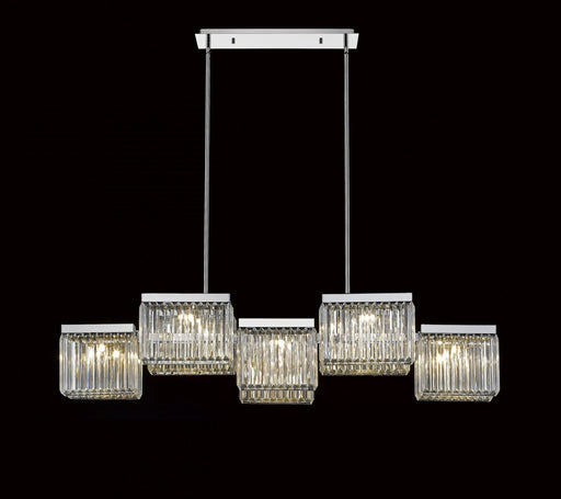 Chandelier Avenue Lighting HF4010-PN Broadway 10-Light 57"W Chandelier in Polished Nickel/Clear Crystals Avenue Lighting