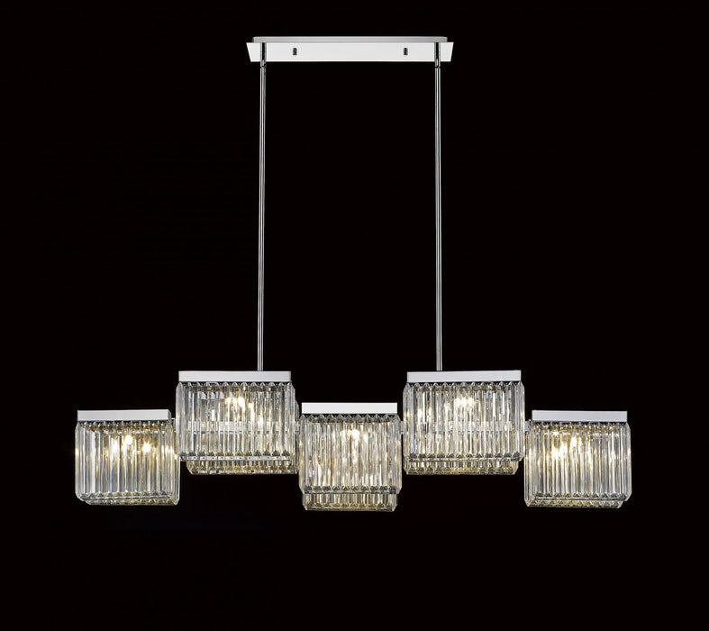Chandelier Avenue Lighting HF4010-PN Broadway 10-Light 57"W Chandelier in Polished Nickel/Clear Crystals Avenue Lighting
