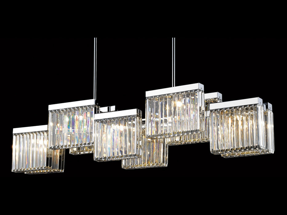 Chandelier Avenue Lighting HF4010-PN Broadway 10-Light 57"W Chandelier in Polished Nickel/Clear Crystals Avenue Lighting