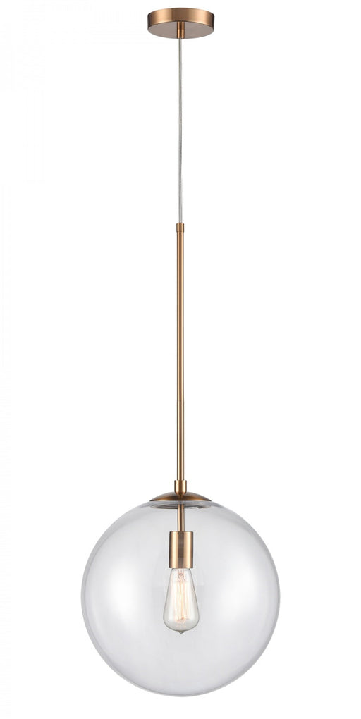 Pendant Light Avenue Lighting HF4201-AB Delilah 1-Light 14"W Glass Globe Pendant in Aged Brass Avenue Lighting
